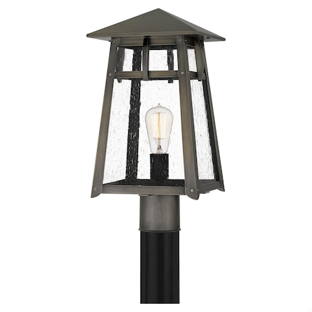 Quoizel Merle 1-Light Burnished Bronze Outdoor Post Lantern MRL9009BBR